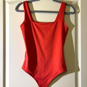 Red Sleeveless Bodysuit